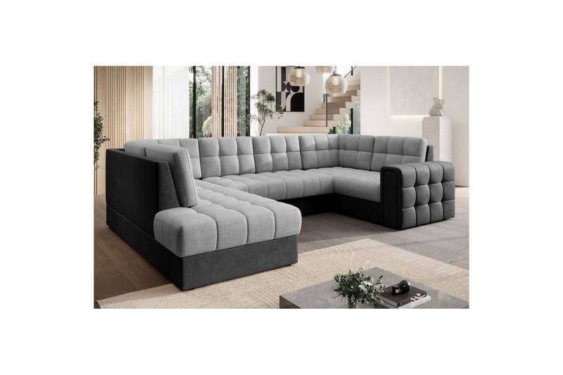 Seksjon Eltap Blewett 299x198x82 cm - Monolith 84, Monolith 97, Lys Grå, Mørk Grå, Venstre - Møbler - Sofaer - Sovesofaer - Hjørnesovesofa