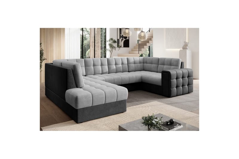 Seksjon Eltap Blewett 299x198x82 cm - Monolith 84, Monolith 97, Lys Grå, Mørk Grå, Venstre - Møbler - Sofaer - Sovesofaer - Hjørnesovesofa