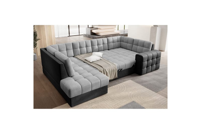 Seksjon Eltap Blewett 299x198x82 cm - Monolith 84, Monolith 97, Lys Grå, Mørk Grå, Venstre - Møbler - Sofaer - Sovesofaer - Hjørnesovesofa