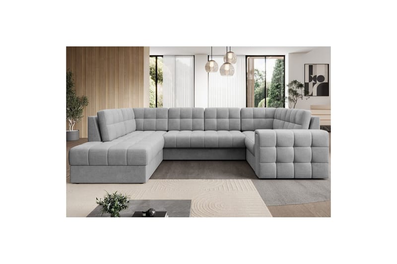 Seksjon Eltap Blewett 299x198x82 cm - Monolith 85, Grå, Venstre - Møbler - Sofaer - Sovesofaer - Hjørnesovesofa