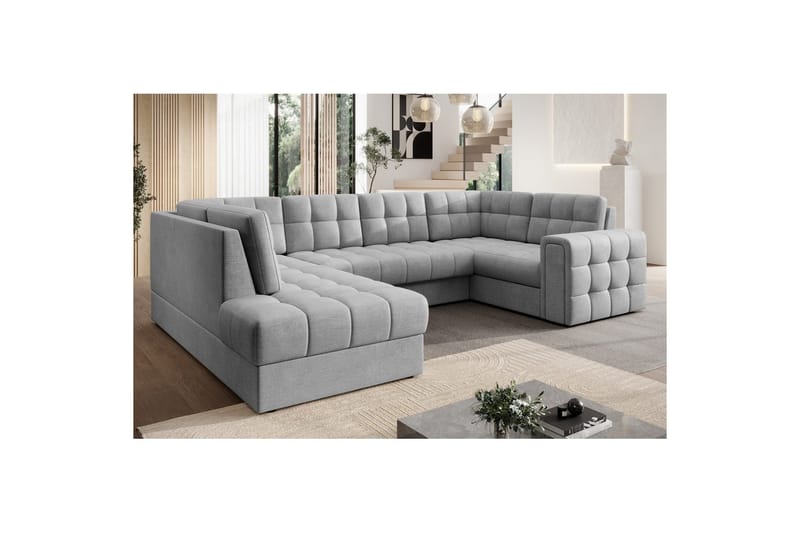 Seksjon Eltap Blewett 299x198x82 cm - Monolith 85, Grå, Venstre - Møbler - Sofaer - Sovesofaer - Hjørnesovesofa