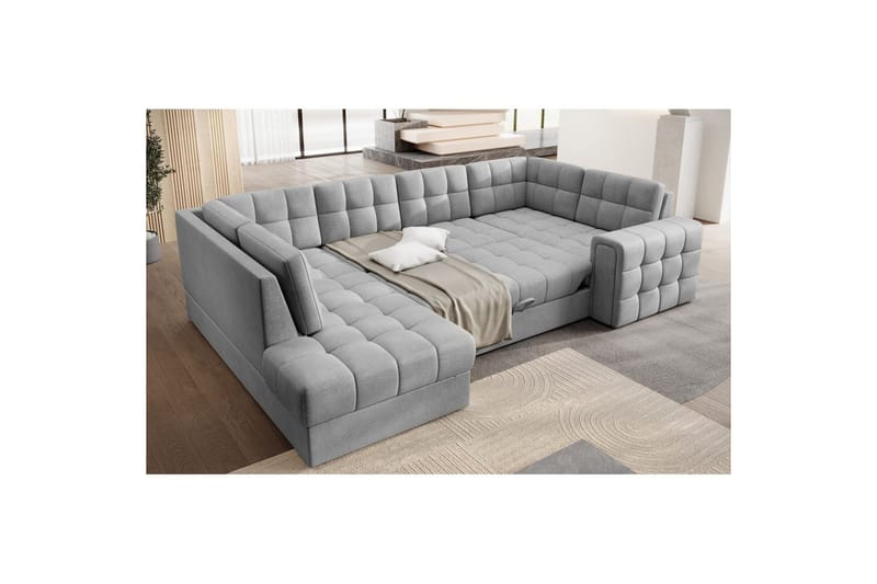 Seksjon Eltap Blewett 299x198x82 cm - Monolith 85, Grå, Venstre - Møbler - Sofaer - Sovesofaer - Hjørnesovesofa