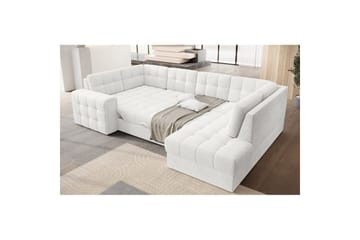 Seksjon Eltap Blewett 299x198x82 cm - Royal 01, Hvit, Høyre - Møbler - Sofaer - Sovesofaer - Hjørnesovesofa