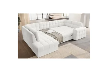 Seksjon Eltap Blewett 299x198x82 cm - Royal 01, Hvit, Venstre - Møbler - Sofaer - Sovesofaer - Hjørnesovesofa