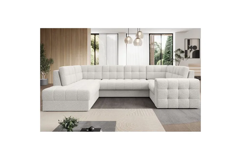 Seksjon Eltap Blewett 299x198x82 cm - Royal 01, Hvit, Venstre - Møbler - Sofaer - Sovesofaer - Hjørnesovesofa