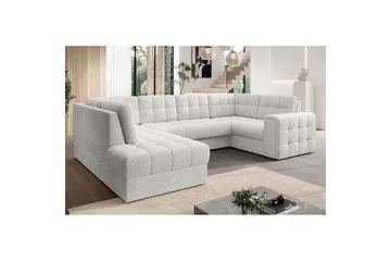 Seksjon Eltap Blewett 299x198x82 cm - Royal 01, Hvit, Venstre - Møbler - Sofaer - Sovesofaer - Hjørnesovesofa