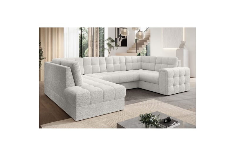 Seksjon Eltap Blewett 299x198x82 cm - Royal 01, Hvit, Venstre - Møbler - Sofaer - Sovesofaer - Hjørnesovesofa