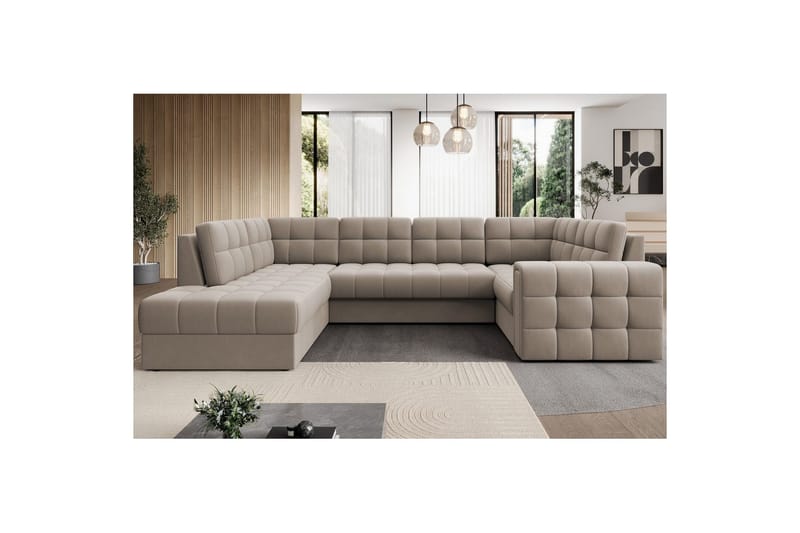 Seksjon Eltap Blewett 299x198x82 cm - Sola 18, Beige, Venstre - Møbler - Sofaer - Sovesofaer - Hjørnesovesofa
