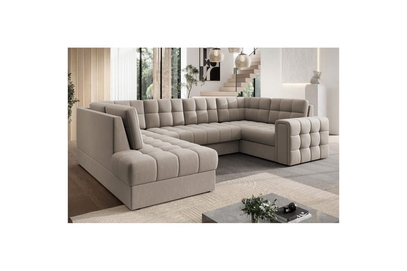 Seksjon Eltap Blewett 299x198x82 cm - Sola 18, Beige, Venstre - Møbler - Sofaer - Sovesofaer - Hjørnesovesofa