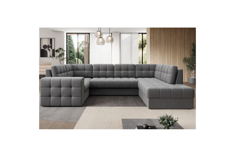 Seksjon Eltap Blewett 299x198x82 cm - Sola 4, Grå, Høyre - Møbler - Sofaer - Sovesofaer - Hjørnesovesofa