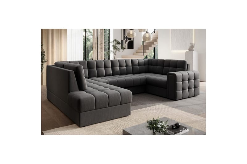 Seksjon Eltap Blewett 299x198x82 cm - Sola 6, Mørk grå, Venstre - Møbler - Sofaer - Sovesofaer - Hjørnesovesofa