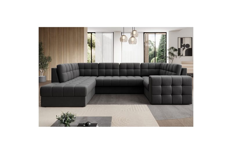 Seksjon Eltap Blewett 299x198x82 cm - Sola 6, Mørk grå, Venstre - Møbler - Sofaer - Sovesofaer - Hjørnesovesofa