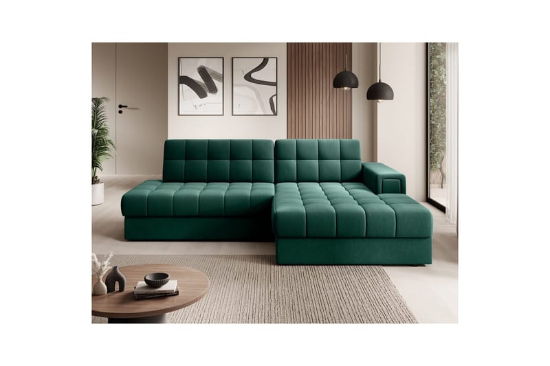 Seksjon Eltap Blezalt 240x150x82 cm - Lukso 35, Grønn, Høyre - Møbler - Sofaer - Sovesofaer - Sovesofa divan