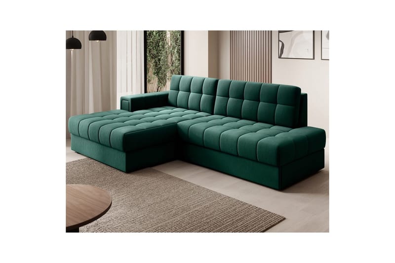 Seksjon Eltap Blezalt 240x150x82 cm - Lukso 35, Grønn, Venstre - Møbler - Sofaer - Sovesofaer - Sovesofa divan