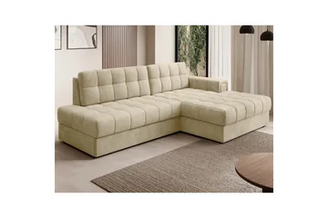 Seksjon Eltap Blezalt 240x150x82 cm - Monolith 04, Beige, Høyre - Møbler - Sofaer - Sovesofaer - Sovesofa divan