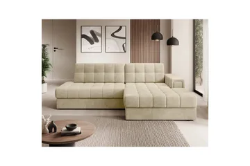 Seksjon Eltap Blezalt 240x150x82 cm - Monolith 04, Beige, Høyre - Møbler - Sofaer - Sovesofaer - Sovesofa divan