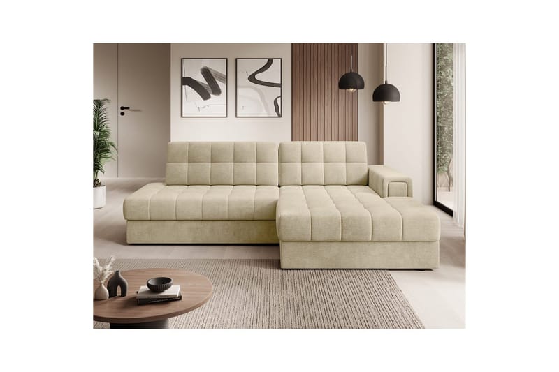 Seksjon Eltap Blezalt 240x150x82 cm - Monolith 04, Beige, Høyre - Møbler - Sofaer - Sovesofaer - Sovesofa divan