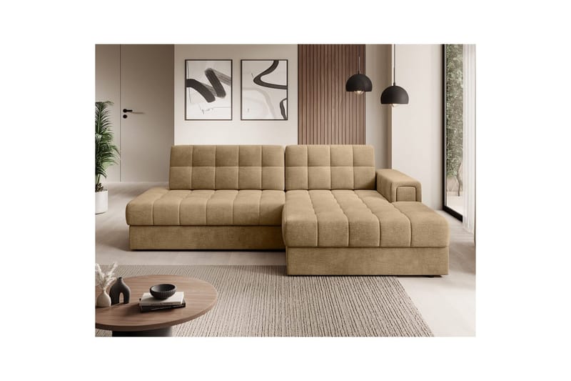 Seksjon Eltap Blezalt 240x150x82 cm - Monolith 09, Mørk beige, Høyre - Møbler - Sofaer - Sovesofaer - Sovesofa divan