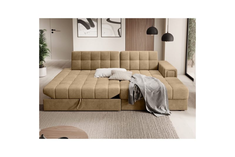 Seksjon Eltap Blezalt 240x150x82 cm - Monolith 09, Mørk beige, Høyre - Møbler - Sofaer - Sovesofaer - Sovesofa divan