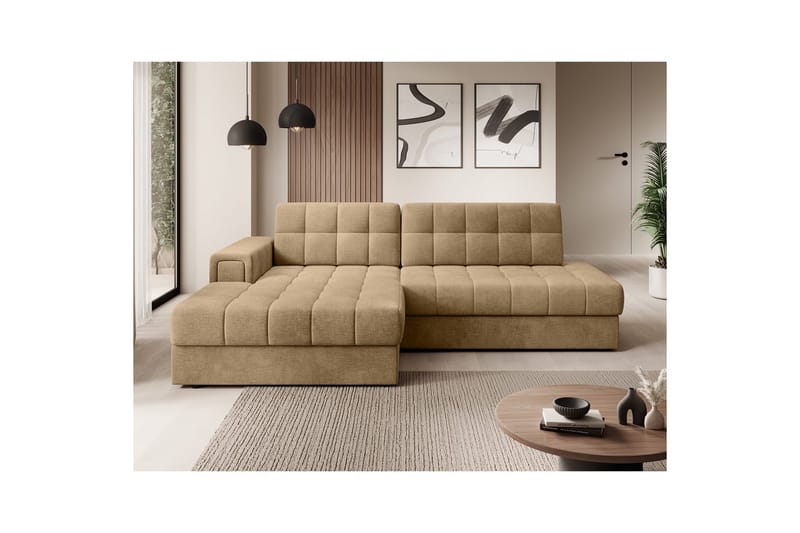 Seksjon Eltap Blezalt 240x150x82 cm - Monolith 09, Mørk beige, Venstre - Møbler - Sofaer - Sovesofaer - Sovesofa divan