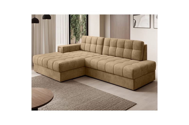 Seksjon Eltap Blezalt 240x150x82 cm - Monolith 09, Mørk beige, Venstre - Møbler - Sofaer - Sovesofaer - Sovesofa divan