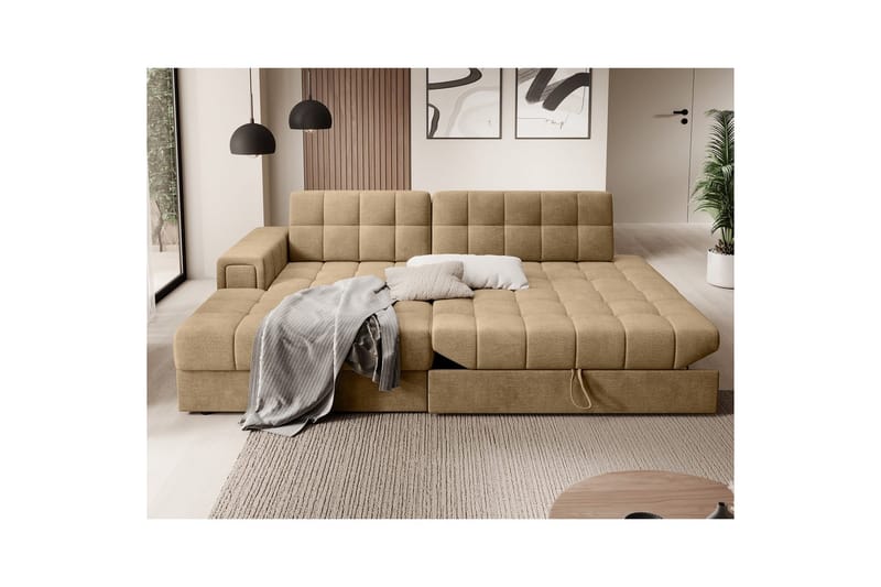 Seksjon Eltap Blezalt 240x150x82 cm - Monolith 09, Mørk beige, Venstre - Møbler - Sofaer - Sovesofaer - Sovesofa divan