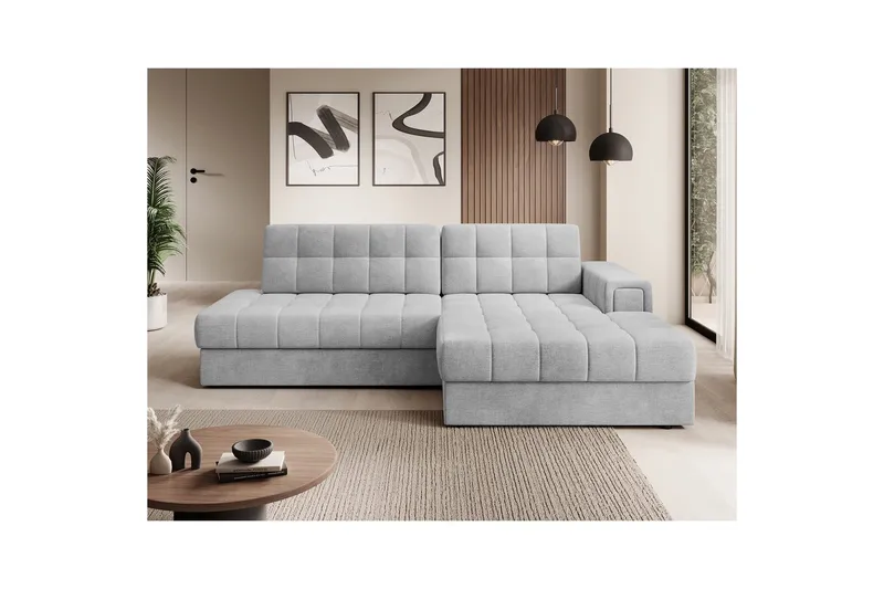 Seksjon Eltap Blezalt 240x150x82 cm - Monolith 84, Lys Grå, Høyre - Møbler - Sofaer - Sovesofaer - Sovesofa divan