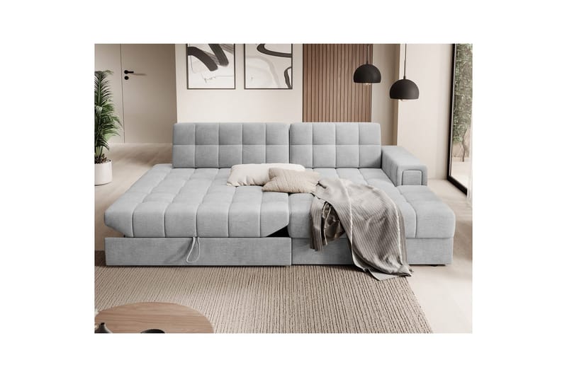 Seksjon Eltap Blezalt 240x150x82 cm - Monolith 84, Lys Grå, Høyre - Møbler - Sofaer - Sovesofaer - Sovesofa divan