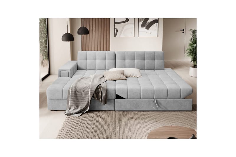 Seksjon Eltap Blezalt 240x150x82 cm - Monolith 84, Lys Grå, Venstre - Møbler - Sofaer - Sovesofaer - Sovesofa divan