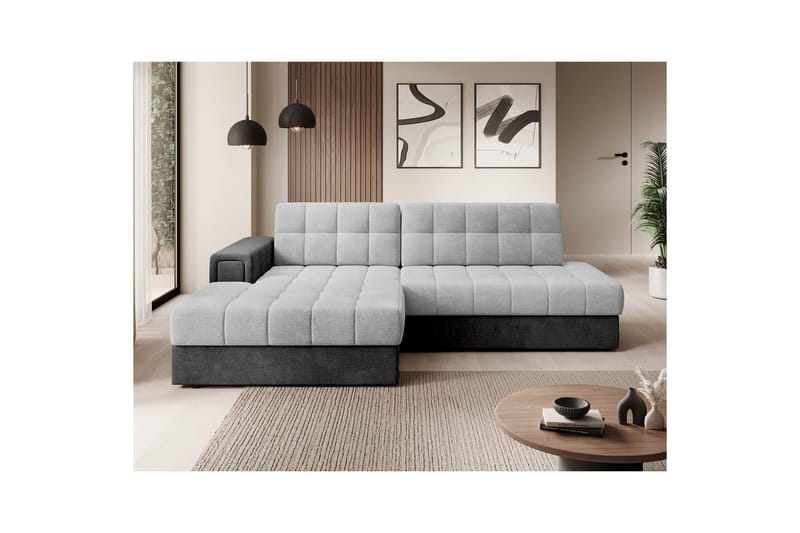 Seksjon Eltap Blezalt 240x150x82 cm - Monolith 84, Monolith 97, Lys Grå, Mørk Grå, Venstre - Møbler - Sofaer - Sovesofaer - Sovesofa divan