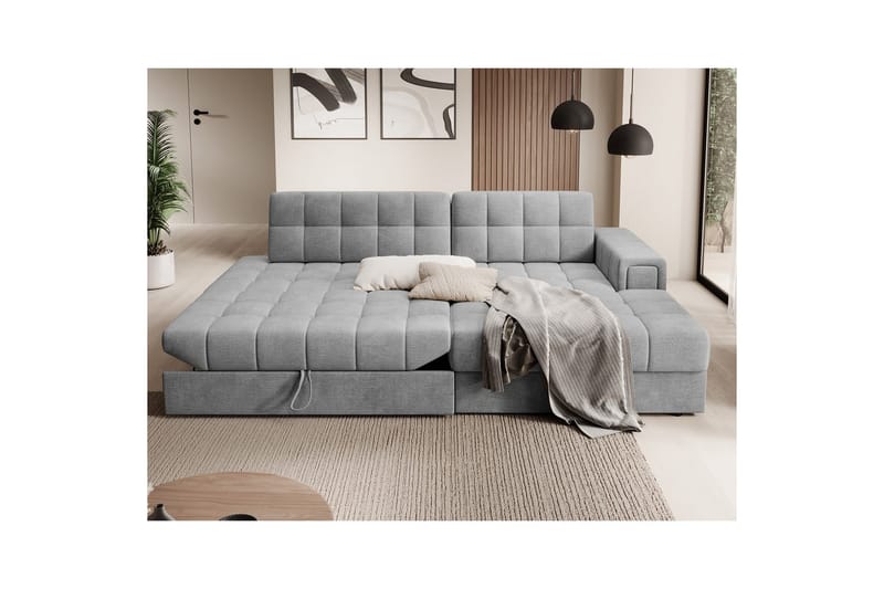 Seksjon Eltap Blezalt 240x150x82 cm - Monolith 85, Grå, Høyre - Møbler - Sofaer - Sovesofaer - Sovesofa divan