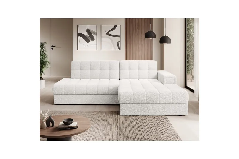 Seksjon Eltap Blezalt 240x150x82 cm - Royal 01, Hvit, Høyre - Møbler - Sofaer - Sovesofaer - Sovesofa divan