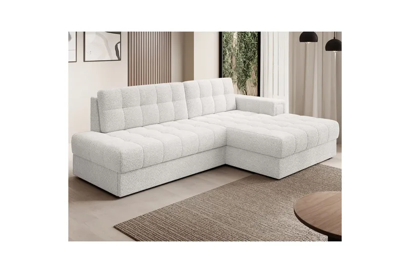 Seksjon Eltap Blezalt 240x150x82 cm - Royal 01, Hvit, Høyre - Møbler - Sofaer - Sovesofaer - Sovesofa divan