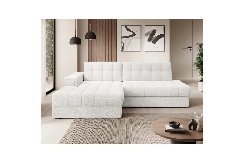 Seksjon Eltap Blezalt 240x150x82 cm - Royal 01, Hvit, Venstre - Møbler - Sofaer - Sovesofaer - Sovesofa divan