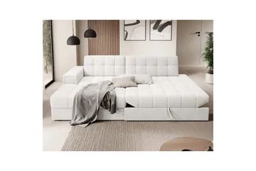 Seksjon Eltap Blezalt 240x150x82 cm - Royal 01, Hvit, Venstre - Møbler - Sofaer - Sovesofaer - Sovesofa divan