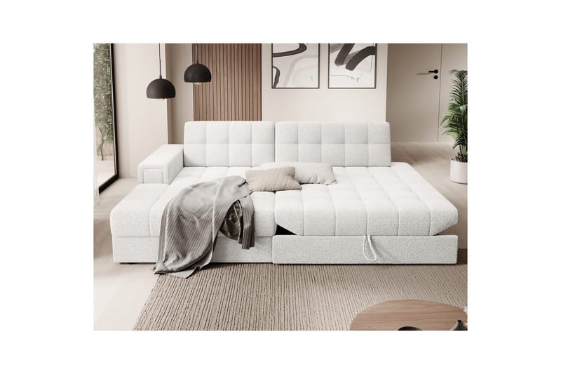 Seksjon Eltap Blezalt 240x150x82 cm - Royal 01, Hvit, Venstre - Møbler - Sofaer - Sovesofaer - Sovesofa divan