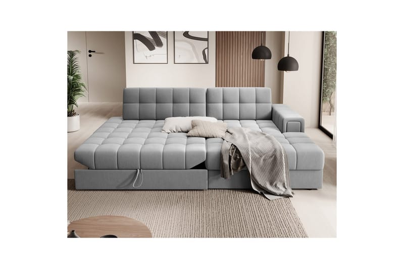 Seksjon Eltap Blezalt 240x150x82 cm - Sola 4, Grå, Høyre - Møbler - Sofaer - Sovesofaer - Sovesofa divan