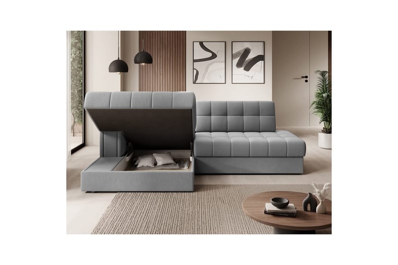 Seksjon Eltap Blezalt 240x150x82 cm - Sola 4, Grå, Venstre - Møbler - Sofaer - Sovesofaer - Sovesofa divan