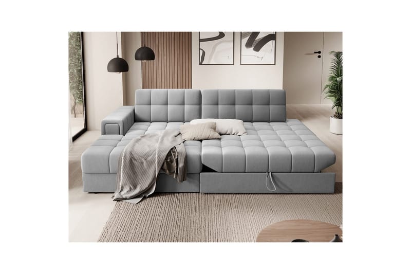 Seksjon Eltap Blezalt 240x150x82 cm - Sola 4, Grå, Venstre - Møbler - Sofaer - Sovesofaer - Sovesofa divan