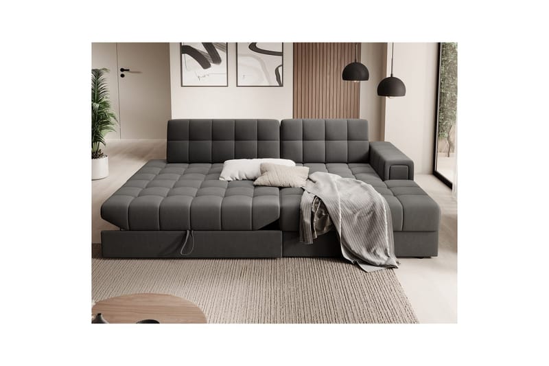 Seksjon Eltap Blezalt 240x150x82 cm - Sola 6, Mørk grå, Høyre - Møbler - Sofaer - Sovesofaer - Sovesofa divan