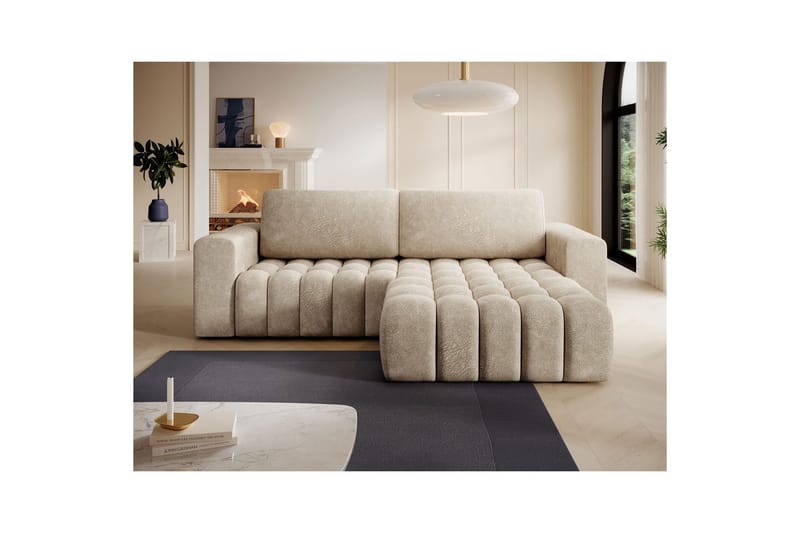 Seksjon Eltap Bonett 250x175x92 cm - Dora 21 Beige, Høyre - Møbler - Sofaer - Sovesofaer - Sovesofa divan