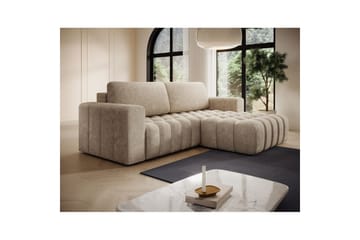 Seksjon Eltap Bonett 250x175x92 cm - Dora 21 Beige, Høyre - Møbler - Sofaer - Sovesofaer - Sovesofa divan