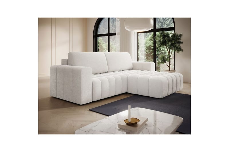 Seksjon Eltap Bonett 250x175x92 cm - Jaffray 01, Hvit, Høyre - Møbler - Sofaer - Sovesofaer - Sovesofa divan