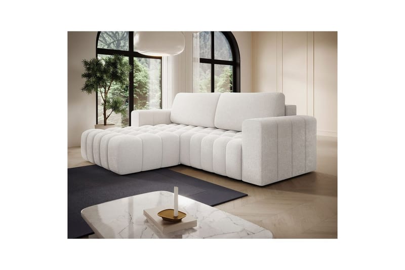 Seksjon Eltap Bonett 250x175x92 cm - Jaffray 01, Hvit, Venstre - Møbler - Sofaer - Sovesofaer - Sovesofa divan