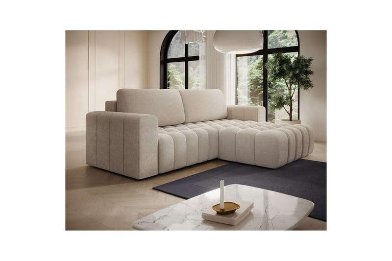 Seksjon Eltap Bonett 250x175x92 cm - Jaffray 18, Beige, Høyre - Møbler - Sofaer - Sovesofaer - Sovesofa divan