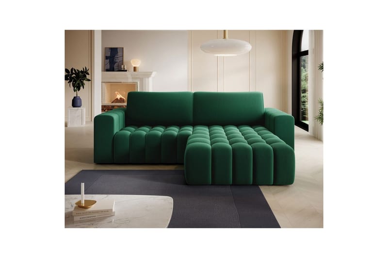Seksjon Eltap Bonett 250x175x92 cm - Kronos 19, Mørk grønn, Høyre - Møbler - Sofaer - Sovesofaer - Sovesofa divan
