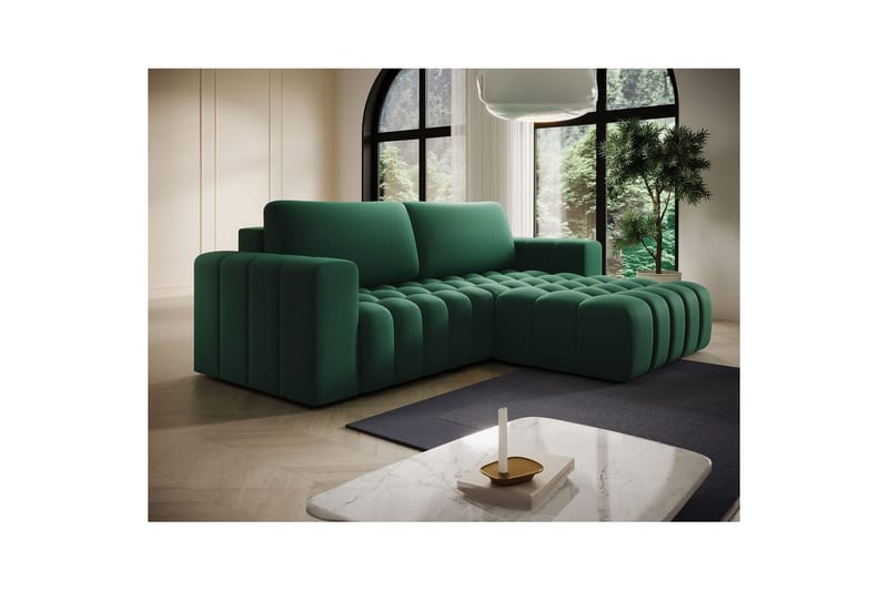 Seksjon Eltap Bonett 250x175x92 cm - Kronos 19, Mørk grønn, Høyre - Møbler - Sofaer - Sovesofaer - Sovesofa divan