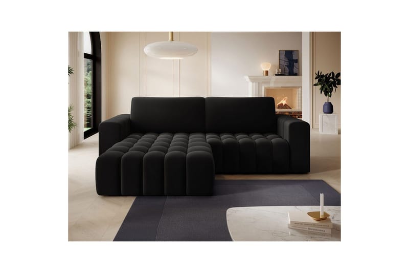 Seksjon Eltap Bonett 250x175x92 cm - Matt Velvet 99, Blå, Venstre - Møbler - Sofaer - Sovesofaer - Sovesofa divan