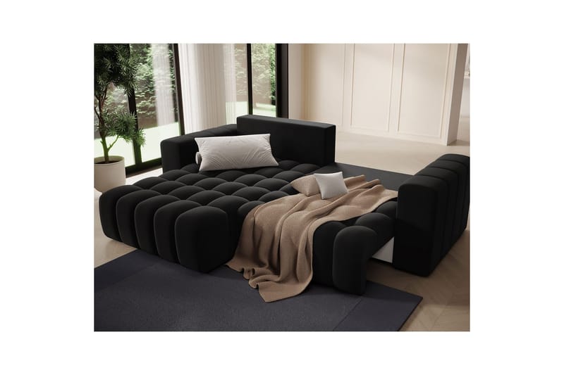 Seksjon Eltap Bonett 250x175x92 cm - Matt Velvet 99, Blå, Venstre - Møbler - Sofaer - Sovesofaer - Sovesofa divan
