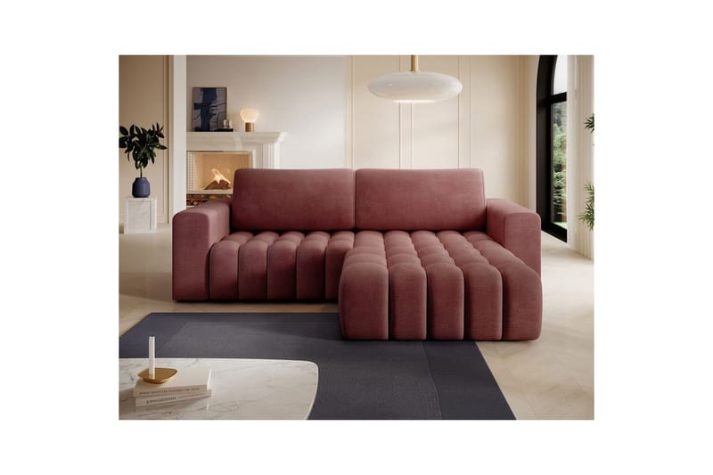 Seksjon Eltap Bonett 250x175x92 cm - Monolith 63, Rosa, Høyre - Møbler - Sofaer - Sovesofaer - Sovesofa divan